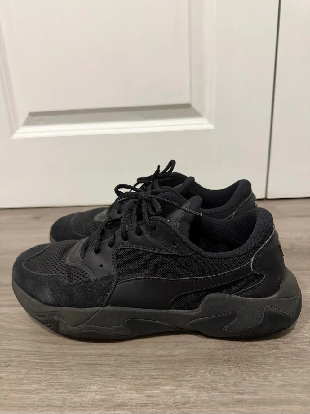 Puma Men's Black Mesh & Suede Athletic Sneakers